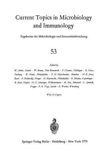 Current Topics in Microbiology and Immunology: Ergebnisse der Mikrobiologie und Immunitatsforschung