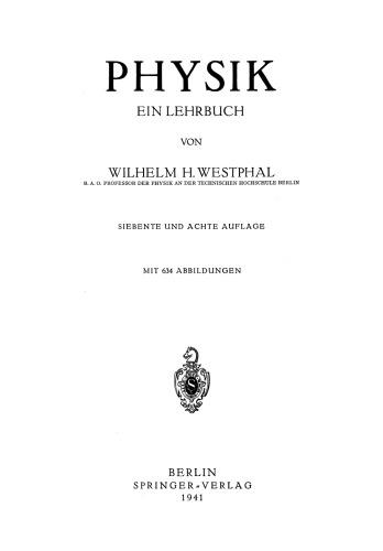 Physik ein Lehrbuch