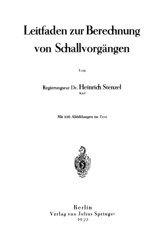 Leitfaden zur Berechnung von Schallvorgängen