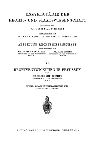 Rechtsentwicklung in Preussen