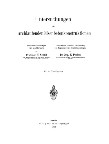 Untersuchungen an durchlaufenden Eisenbetonkonstruktionen