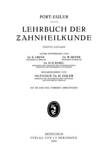 Lehrbuch der Ƶahnheilkunde