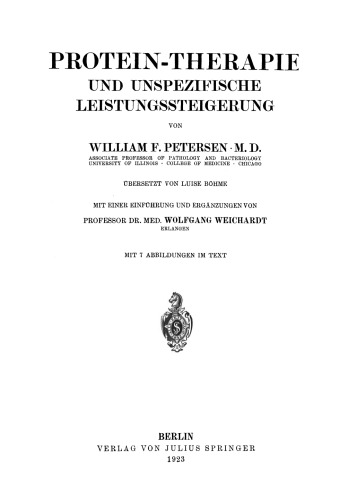 Protein-Therapie und Unspezifische Leistungssteigerung