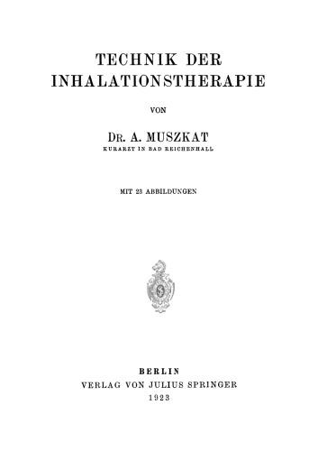 Technik der Inhalationstherapie