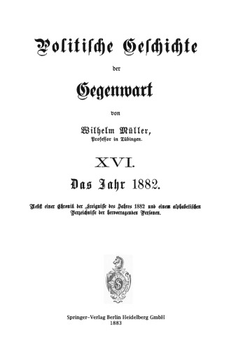 Politische Geschichte der Gegenwart: XVI. Das Jahr 1882