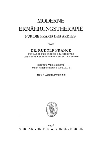 Moderne Ernährungstherapie für die Praxis des Arztes