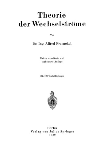 Theorie der Wechselströme