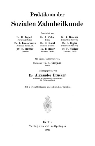 Praktikum der Sozialen Zahnheilkunde