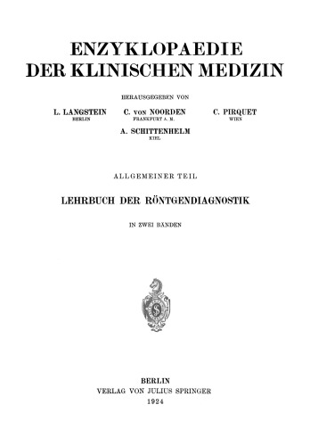 Lehrbuch der Röntgendiagnostik