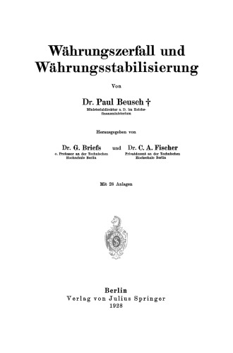 Währungszerfall und Währungsstabilisierung