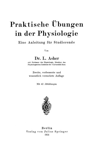 Praktische Übungen in der Physiologie: Eine Anleitung für Studierende