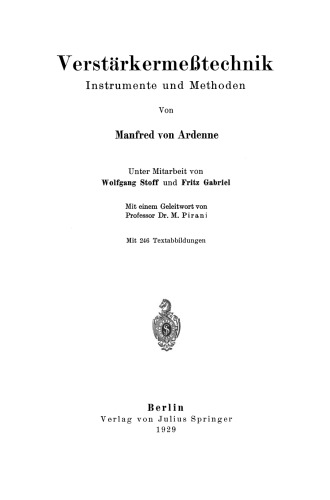 Verstärkermeßtechnik: Instrumente und Methoden