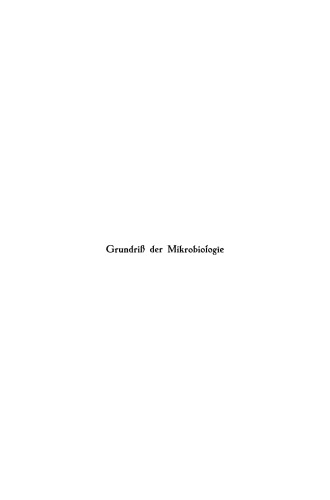 Grundriß der Mikrobiologie