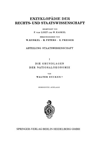 Die Grundlagen der Nationalökonomie