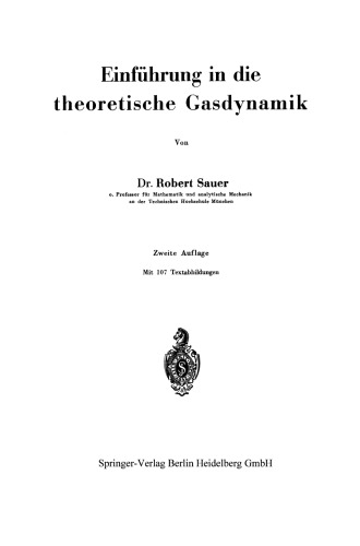 Einführung in die theoretische Gasdynamik