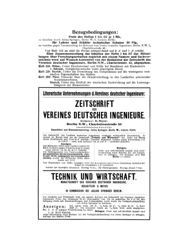 Mitteilungen über Forschungsarbeiten: auf dem Gebiete des Ingenieurwesens