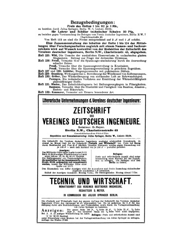 Mitteilungen über Forschungsarbeiten auf dem Gebiete des Ingenieurwesens: insbesondere aus den Laboratorien der technischen Hochschulen