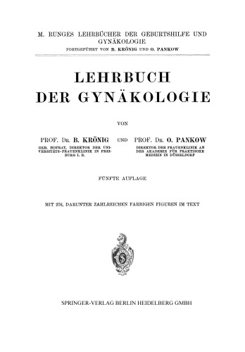 Lehrbuch der Gynäkologie
