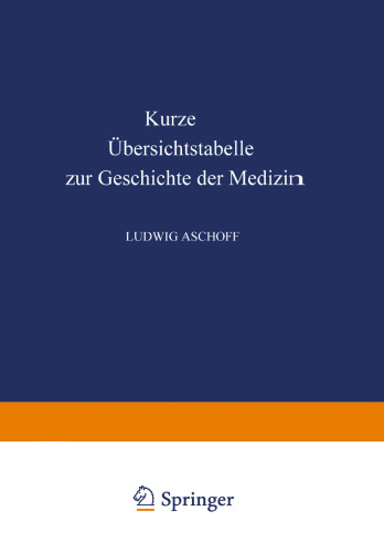 Kurze Ubersichtstabelle zur Geschichte der Medizin