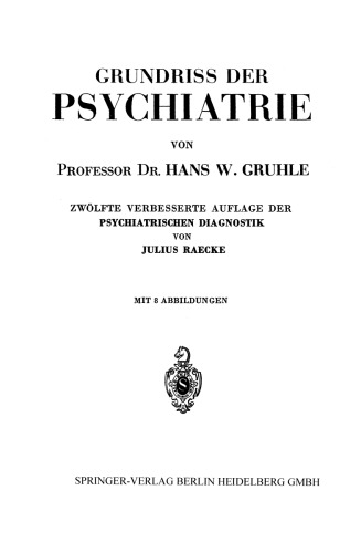 Grundriss der Psychiatrie