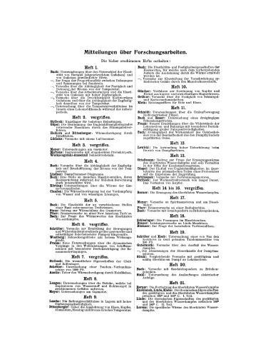 Mitteilungen über Forschungsarbeiten auf dem Gebiete des Ingenieurwesens: insbesondere aus den Laboratorien der technischen Hochschulen