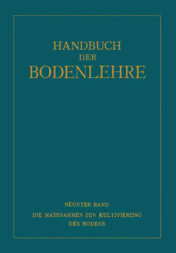 Die Massnahmen ƶur Kultivierung des Bodens