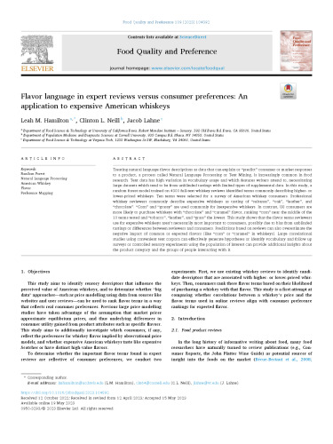 Flavor language in expert reviews versus consumer preferences: An application to expensive American whiskeys