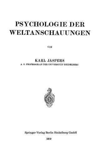 Psychologie der Weltanschauungen