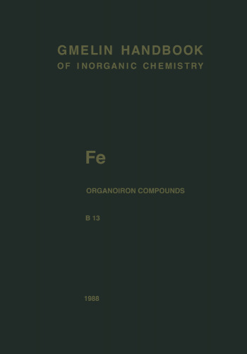 Fe Organoiron Compounds Part B13: Mononuclear Compounds 13