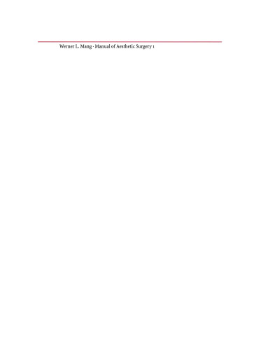 Manual of Aesthetic Surgery 1