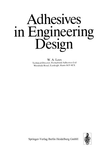 Adhesives in Engineering Design