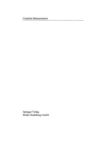 Conjoint Measurement: Methods and Applications