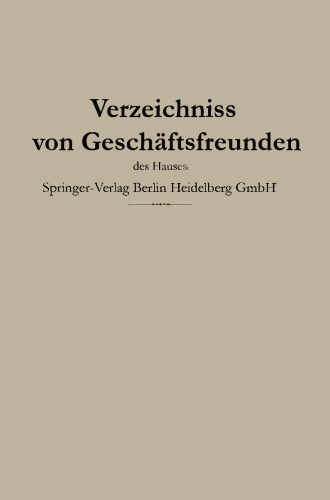 Verzeichnis von Geschäftsfreunden des Hauses