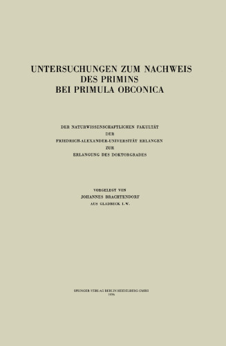 Untersuchungen zum Nachweis des Primins bei Primula obconica: Mit 1 Textabbildung