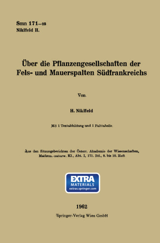 Über die Pflanzengesellschaften der Fels- und Mauerspalten Südfrankreichs