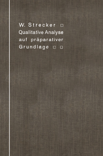 Qualitative Analyse auf praparativer Grundlage
