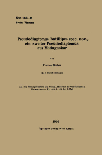 Pseudodiaptomus batillipes spec. nov., ein zweiter Pseudodiaptomus aus Madagaskar