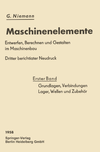 Grundlagen, Verbindungen, Lager Wellen und Zubehör