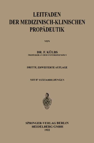 Leitfaden der Medizinisch-Klinischen Propädeutik
