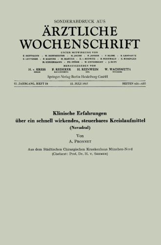 Klinische Erfahrungen über ein schnell wirkendes, steuerbares Kreislaufmittel (Novadral)
