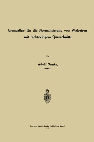Grundzüge für die Normalisierung von Walzeisen mit Rechteckigem Querschnitt