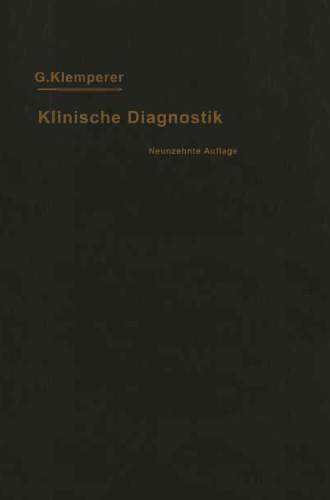 Grundriss der Klinischen Diagnostik
