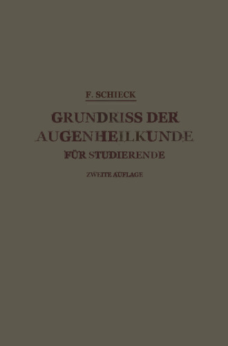 Grundriss der Augenheilkunde für Studierende