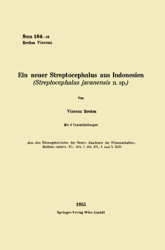Ein neuer Streptocephalus aus Indonesien: Streptocephalus javanensis n. sp.
