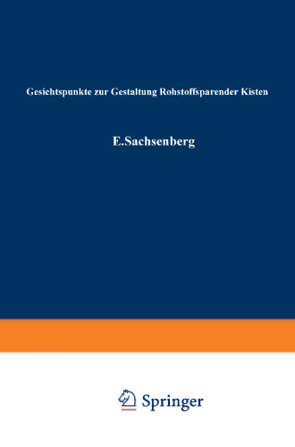 Gesichtspunkte zur Gestaltung rohstoffsparender Kisten