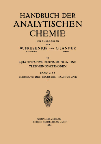 Elemente der Sechsten Hauptgruppe: Sauerstoff (Einschl. Oƶon und Wasserstoffperoxyd)