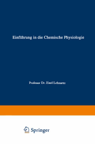Einführung in die Chemische Physiologie