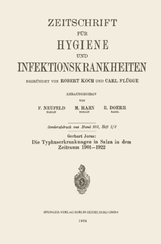 Die Typhuserkrankungen in Salza in dem Zeitraum 1901–1922