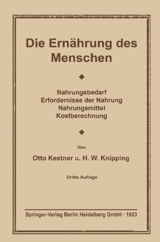 Die Ernährung des Menschen