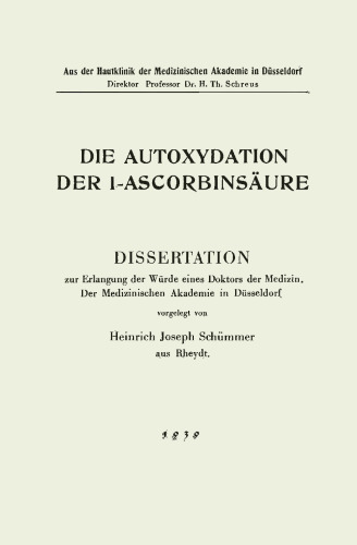 Die Autoxydation der 1-Ascorbinsäure
